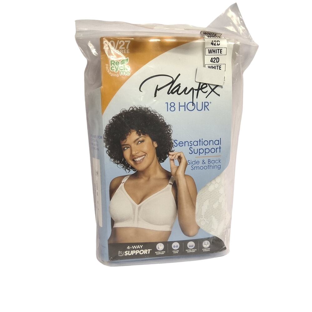 Playtex 18 Hour Sensational Support Bra 42D White